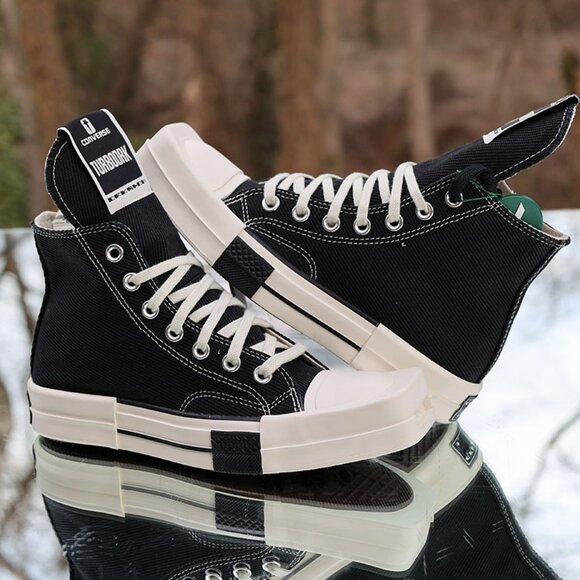 Converse Rick Owens x TURBODRK Chuck 70 Hi Black Canvas - Picture 8 of 14